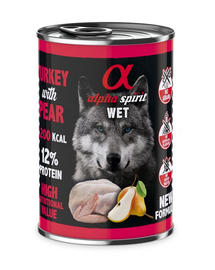 ALPHA SPIRIT Turkey with pear hrana caini, curcan si pere 400 g