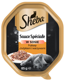 SHEBA Sauce Speciale hrana umeda pentru pisici, curcan si legume in sos 22 x 85 g