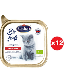 BUTCHER'S BIO foods pate pentru pisica 19x85 g cu vita