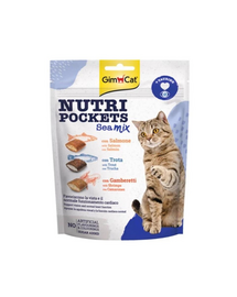 GIMCAT Nutri Pockets Sea Mix 150 g recompensa cu peste pentru pisici