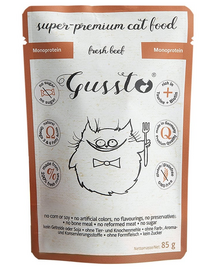 GUSSTO Cat Fresh Beef CARNE PROASPĂTĂ DE VITĂ 85 g