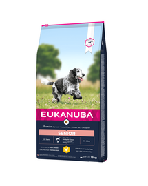 EUKANUBA Caring Senior Medium Breed hrana uscata caini seniori talie medie, bogat in pui 15kg