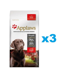 APPLAWS Adult Dog Large Breed Chicken 6 kg (3x2 kg) Hrana uscata caine talie mare, cu pui