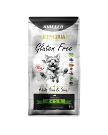 BIOFEED EUPHORIA Gluten Free hrana catei rasa mica si mini 12 kg cu miel