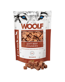 WOOLF Soft Beef Chunkies 100g bucatele de vita pentru pisici si caini