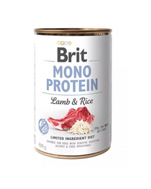 BRIT Mono Protein Lamb & Rice 400 g Conserva caine, cu miel si orez