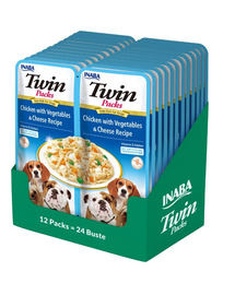 INABA Dog Twin plic pentru caini 24x40 g pui, legume si branza