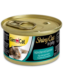 GIMCAT Shiny Cat Chicken&Shrimp in Jelly 70g Mancare pisiic, cu pui si creveti in aspic