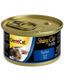 GIMCAT Shiny Cat Tuna in Jelly 6x70g mancare umeda cu ton in aspic pentru pisica