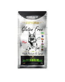 BIOFEED EUPHORIA Gluten Free Sac hrana fara gluten pentru caini talie mediesi mare, cu miel 12 kg