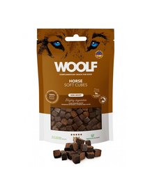 WOOLF Soft Cubes Horse Monoprotein 100g snackuri moi din carne de cal, pentru caini