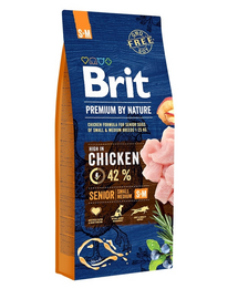 BRIT Premium By Nature Senior Small Medium S+M Hrana uscata pentru caini senior de talie mica sau medie 15 kg