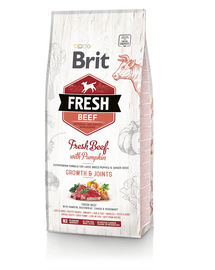 BRIT Fresh Puppy Large Bones&Joints 12 kg hrana uscata caini juniori talie mare, vita si dovleac