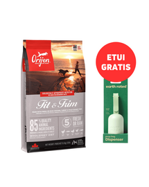 ORIJEN Fit & Trim Dog 11,4 kg + EARTH RATED Dispenser cu saci 15 buc. GRATIS