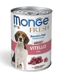 MONGE Fresh Dog hrană umedă pentru câini, cu vițel 400g