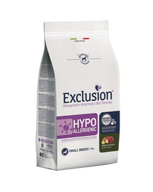 EXCLUSION Hypoallergenic Small Breeds hrana caine rasa mica 2 kg cal si cartofi