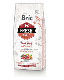 BRIT Fresh Puppy Large Bones&Joints 12 kg hrana uscata caini juniori talie mare, vita si dovleac