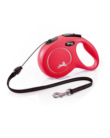 FLEXI New Classic lesa automata cu sir pentru caini, rosu, marimea M, 8 m