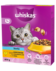 WHISKAS Hrana uscata Sterile cu pui 5x800g