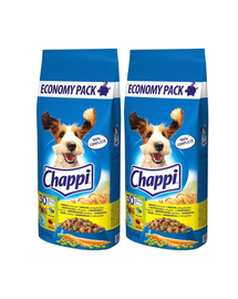 CHAPPI 13,5 kg x 2 - hrana uscata completa pentru caini adulti, cu carne de pasare si legume