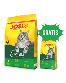 JOSERA JosiCat Crunchy Chicken 10kg cu pasare pentru pisici adulte + 1,9 kg GRATIS