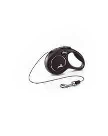 FLEXI New Classic lesa automata cu sir pentru caini, negru, marimea XS, 3 m