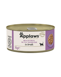 APPLAWS Conserva mancare pisici, cu macrou si sardine 70 g