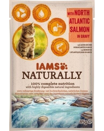 IAMS Naturally Adult Cat cu Somon din Atlanticul de Nord în Sos 85 g