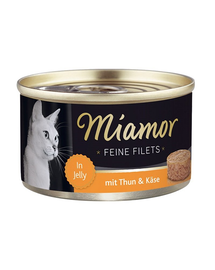 MIAMOR Feine Filets ton cu branza, conserva hrana pisica 100 g