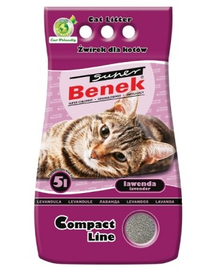Benek Super Compact nisip pentru litiera, cu lavanda 5 L
