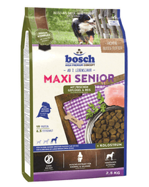BOSCH Maxi Senior Hrana uscata caini seniori talie mare, cu pasare si orez 2,5 kg