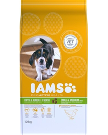 IAMS ProActive Health Puppy & Junior Small & Medium Breed Chicken Hrana uscata pentru catei si juniori de talie mica si medie 12 kg