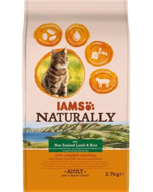 IAMS Naturally Adult Cat with New Zealand Lamb & Rice hrana uscata pisici adulte, miel si orez 2,7 kg