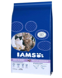 IAMS ProActive Health Adult & Mature & Senior hrana uscata pisici adulte/senior, cu pui si somon 15 kg