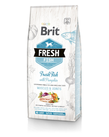 BRIT Fresh Adult Large Hrană uscată cu pește și dovleac 12 kg