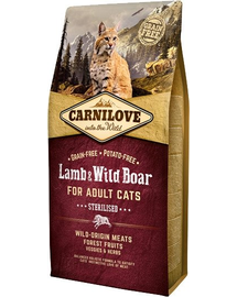 CARNILOVE Cat Grain Free Lamb&Wild Boar Adult Sterilised 6 kg