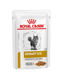 ROYAL CANIN Veterinary Diet Feline Urinary S/O Moderate Calorie 12 x 85 gr hrana umeda dietetica cu calorii reduse pentru pisicile cu afectiuni ale tractului urinar inferior