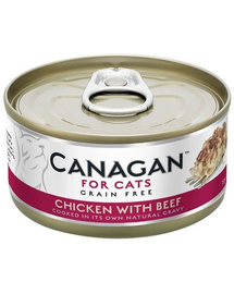 CANAGAN Cat pui si vita 75 g hrana umeda pentru pisici