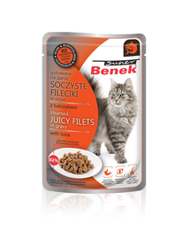 BENEK Super Hrana umeda pentru pisici adulte, fileuri cu ton in sos 85 g