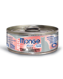 MONGE Jelly hrană umedă pentru pisici, cu ton și creveți 80 g