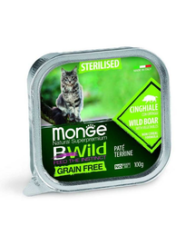 MONGE BWild Sterilised hrană umedă pentru pisici sterilizate, cu mistreț 100 g