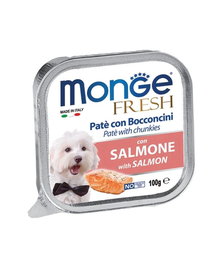 MONGE Fresh hrană umedă pentru câini sub formă de pate, cu somon 100 g
