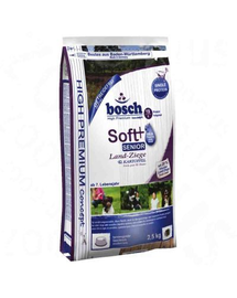 BOSCH Soft Senior Hrana uscata cu carne de capra si cartofi pentru cainii senior 12,5 kg + recompense sticks 7 buc.