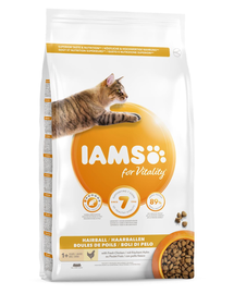 IAMS For Vitality Hairball 1,5 kg Hrana uscata pentru  eliminarea ghemotoacelor de par - pisici adulte