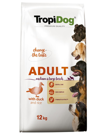 TROPIDOG Premium Adult M&L rata si orez 12 kg hrana uscata pentru caini de rase medii si mari