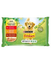 FRISKIES Vitafit Mix Hrana umeda mix in jeleu pentru caini adulti 4x100g