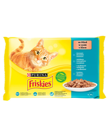 FRISKIES hrana umeda cu amestec de arome de peste pentru pisici adulte, Multipack 48x85g