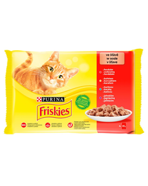 FRISKIES hrana umeda cu amestec de carne pentru pisici adulte, Multipack 48x85g
