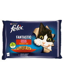 FELIX FANTASTIC hrana umeda pentru pisici, iepure si miel in jeleu 48x85g