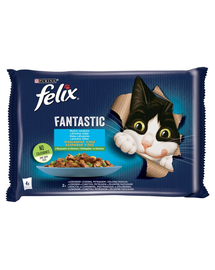 FELIX FANTASTIC Hrana umeda cu arome de peste in jeleu pentru pisici adulte 48x85g